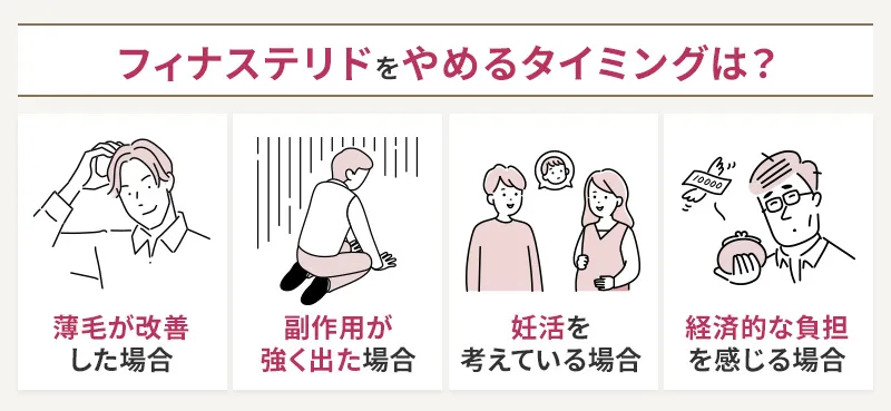 フィナステリドの服用を辞めても問題ない4つのタイミング