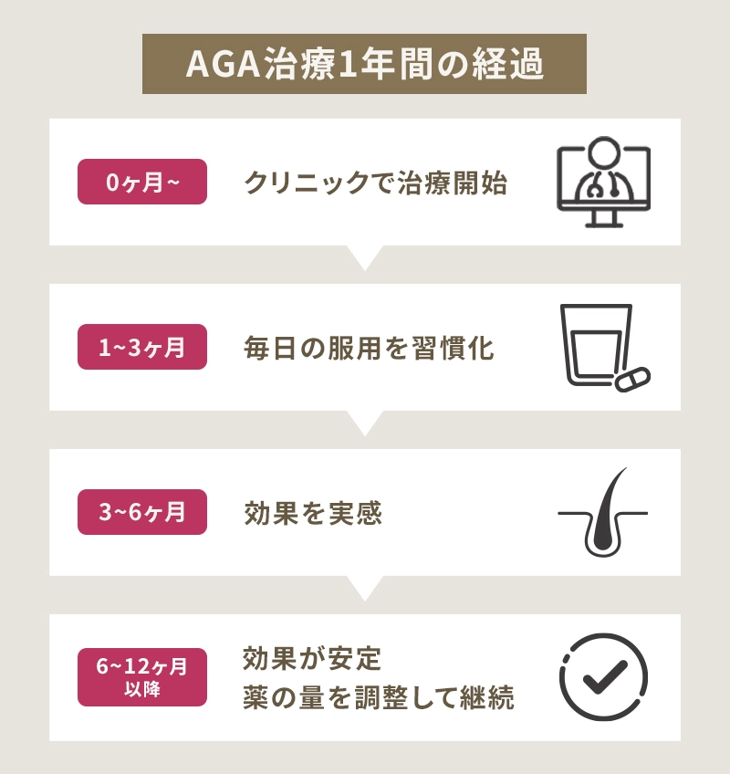 AGA治療の1年間の経過