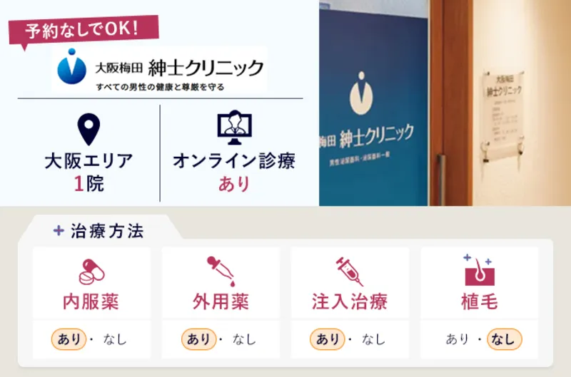 大阪梅田紳士クリニックの特徴