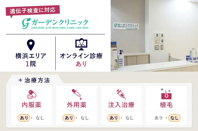 ガーデンクリニック横浜院AGA治療の特徴